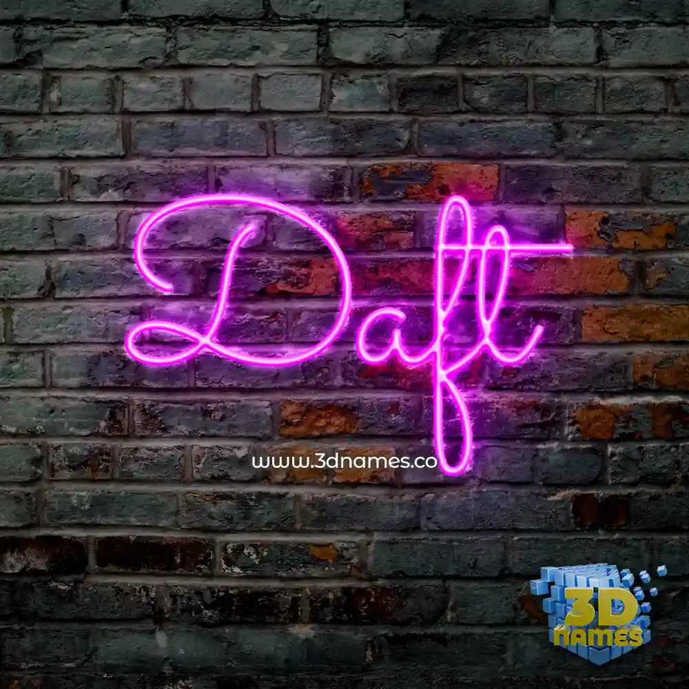 daft in Pink Neon style - 3D name wallpaper