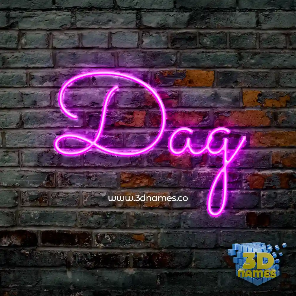 dag in Pink Neon style - 3D name wallpaper