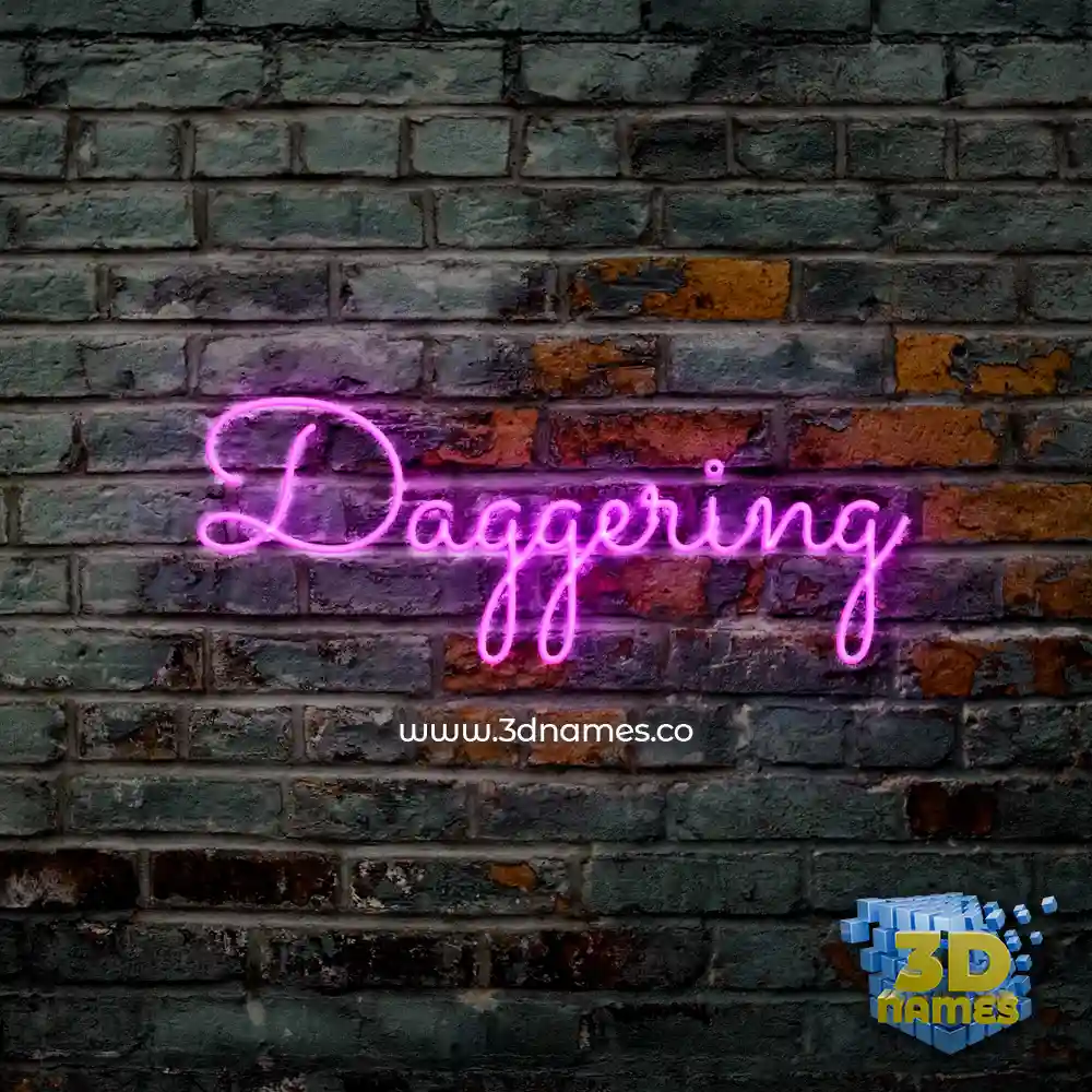 daggering in Pink Neon style - 3D name wallpaper