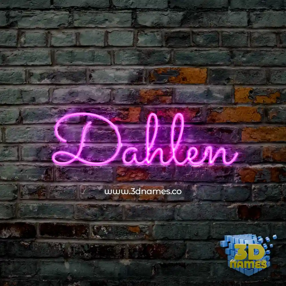 dahlen in Pink Neon style - 3D name wallpaper
