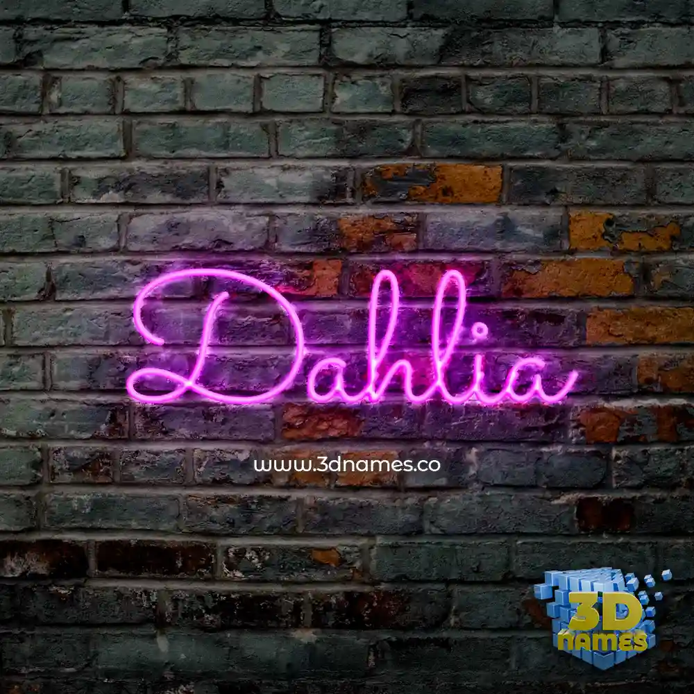 dahlia in Pink Neon style - 3D name wallpaper