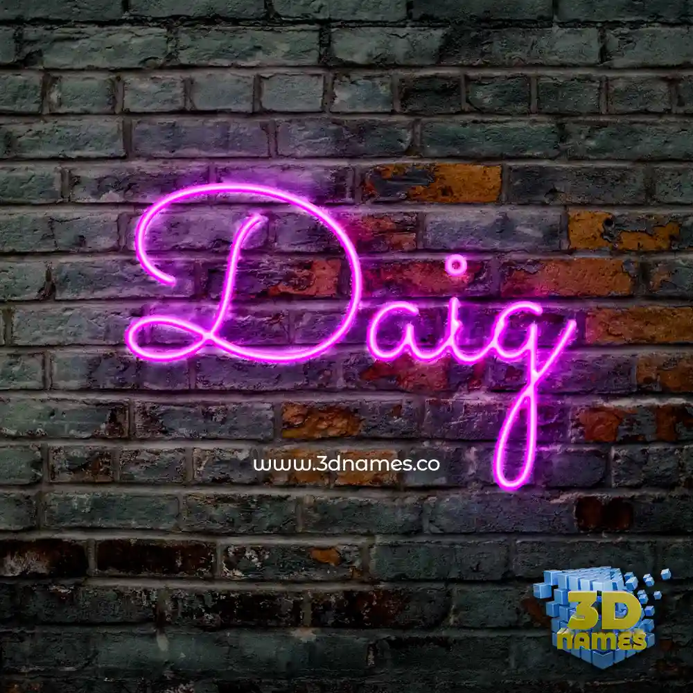 daig in Pink Neon style - 3D name wallpaper