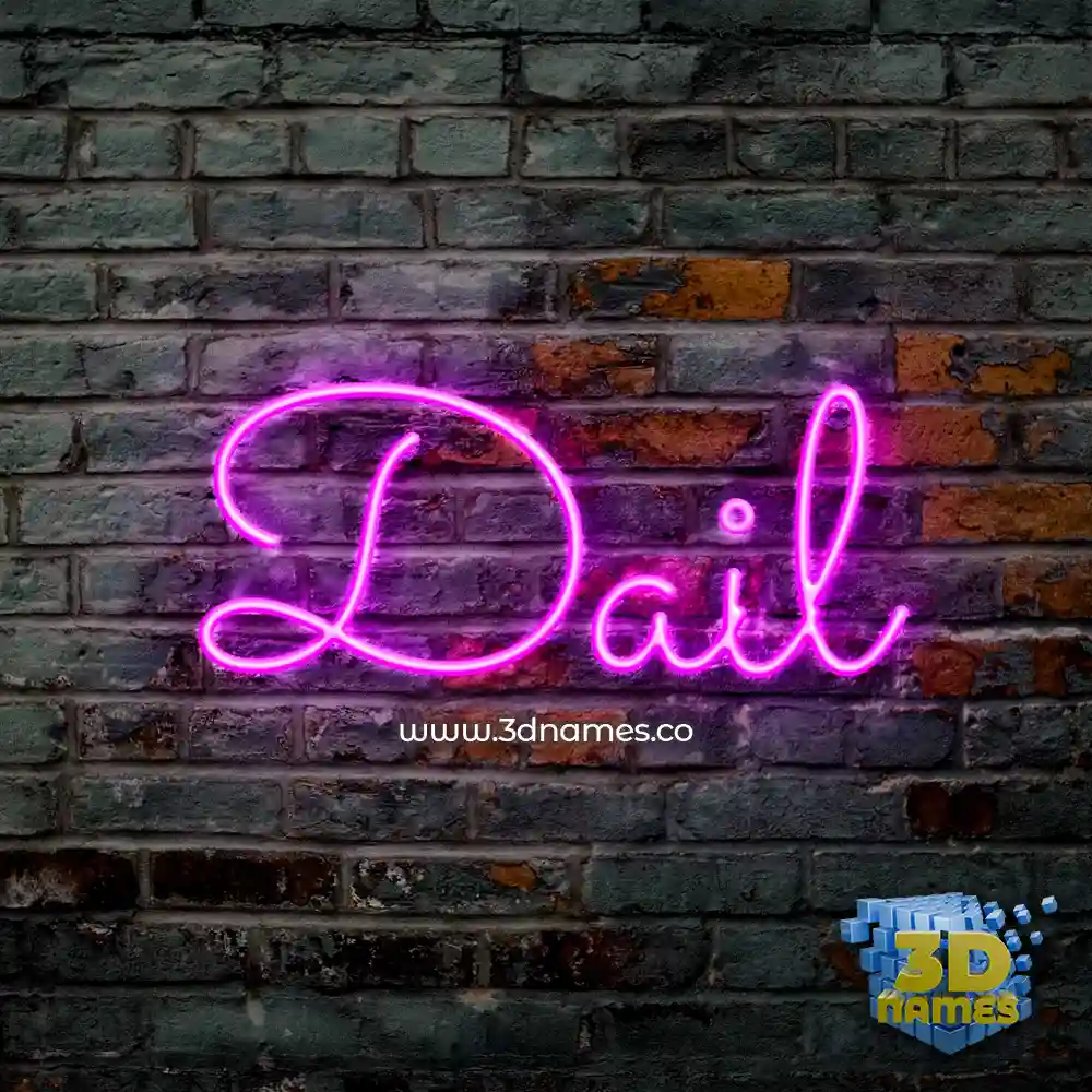 dail in Pink Neon style - 3D name wallpaper