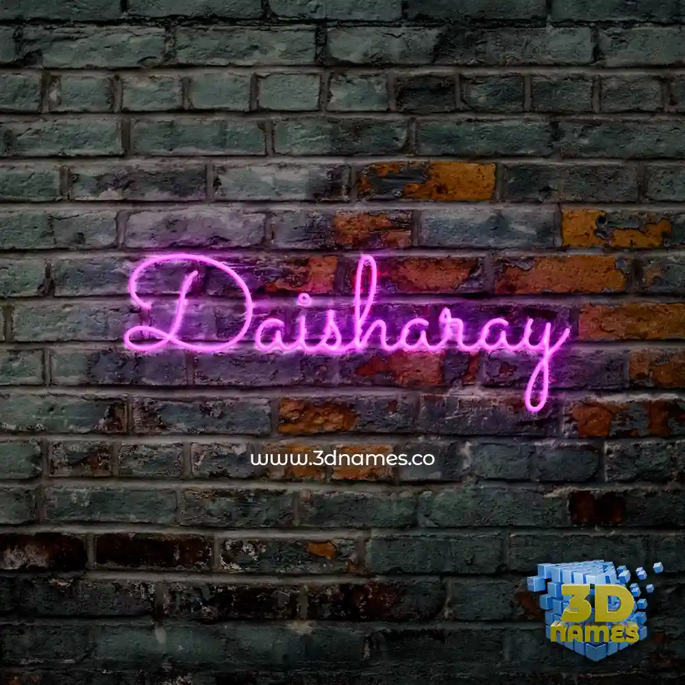 daisharay in Pink Neon style - 3D name wallpaper