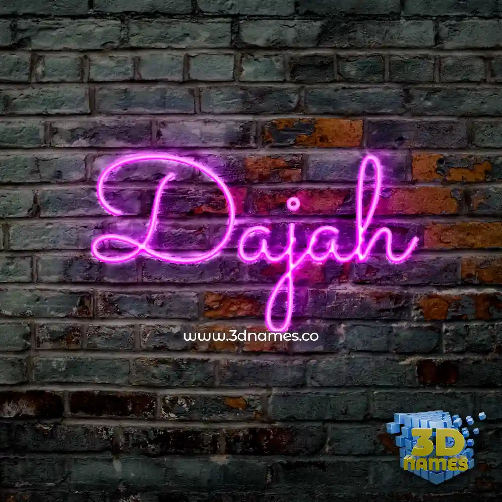 dajah in Pink Neon style - 3D name wallpaper