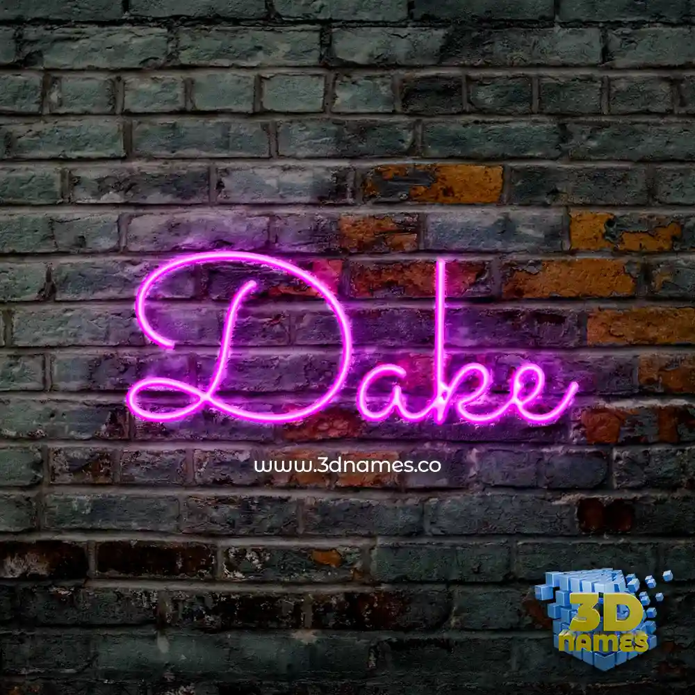 dake in Pink Neon style - 3D name wallpaper