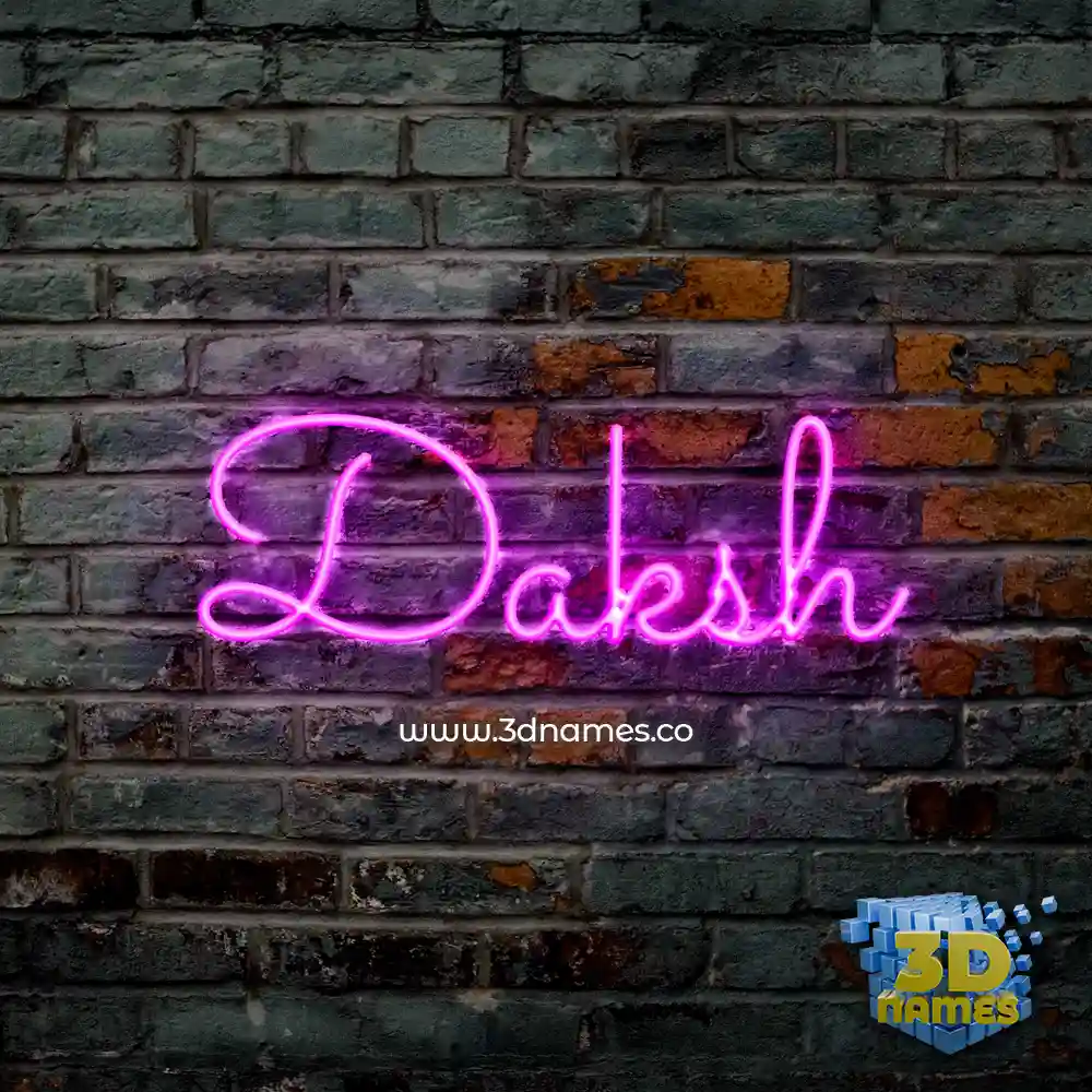 daksh in Pink Neon style - 3D name wallpaper