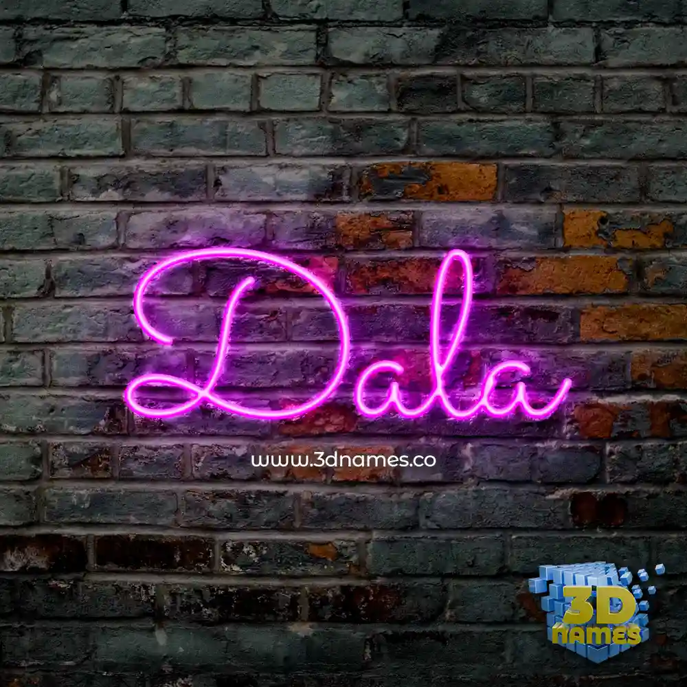 dala in Pink Neon style - 3D name wallpaper