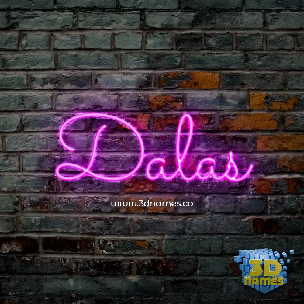 dalas in Pink Neon style - 3D name wallpaper