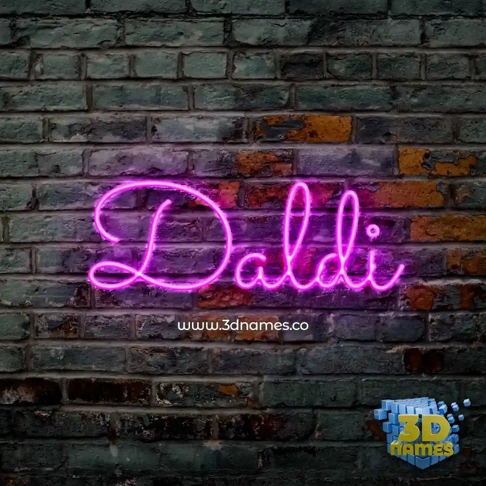 daldi in Pink Neon style - 3D name wallpaper