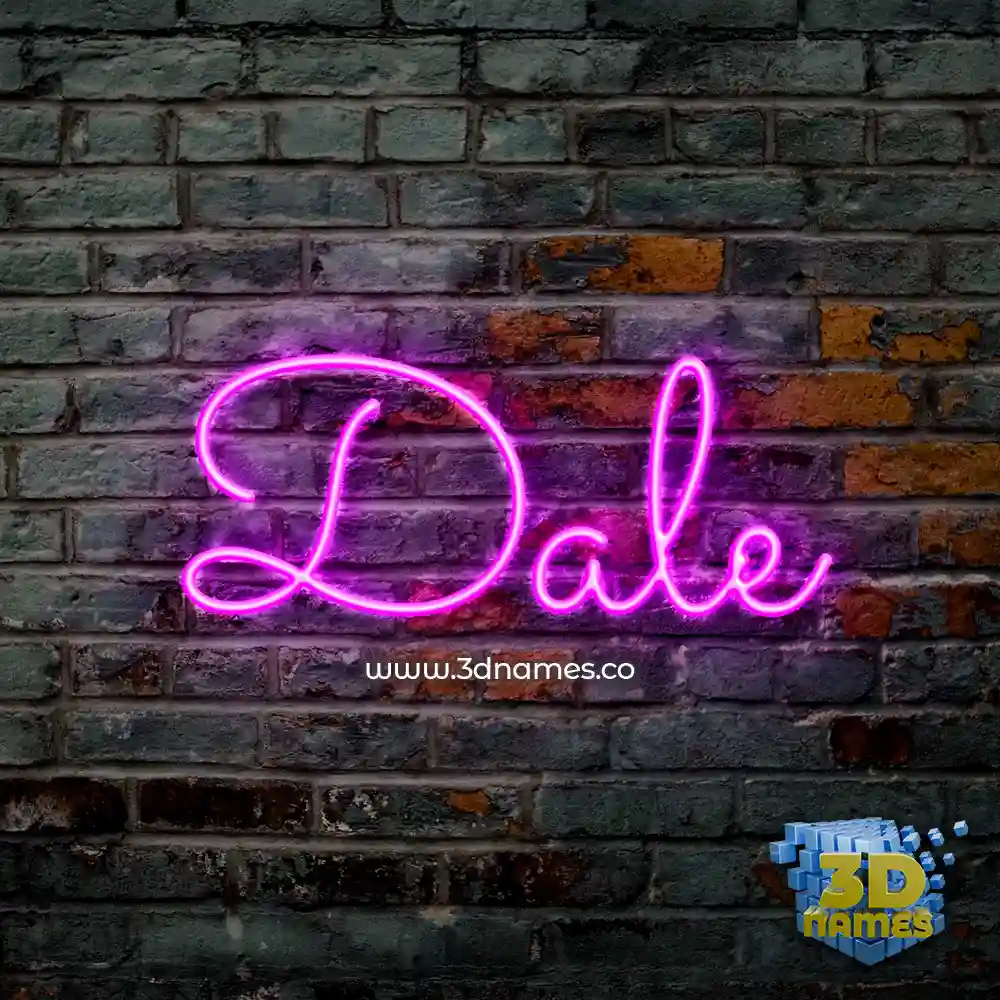 dale in Pink Neon style - 3D name wallpaper