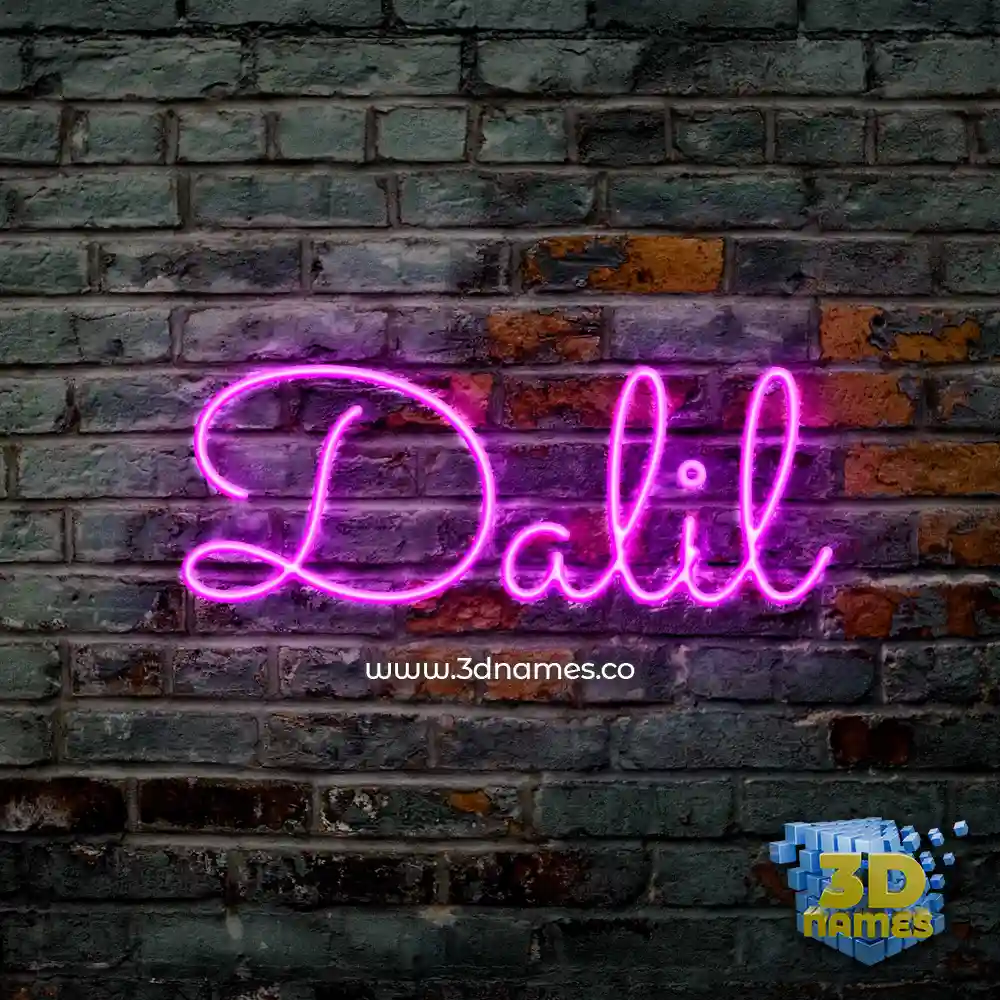 dalil in Pink Neon style - 3D name wallpaper