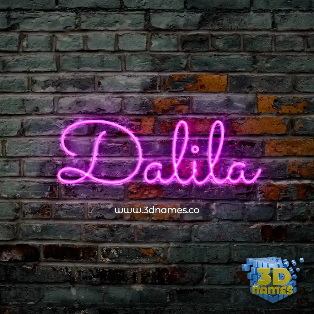 dalila in Pink Neon style - 3D name wallpaper