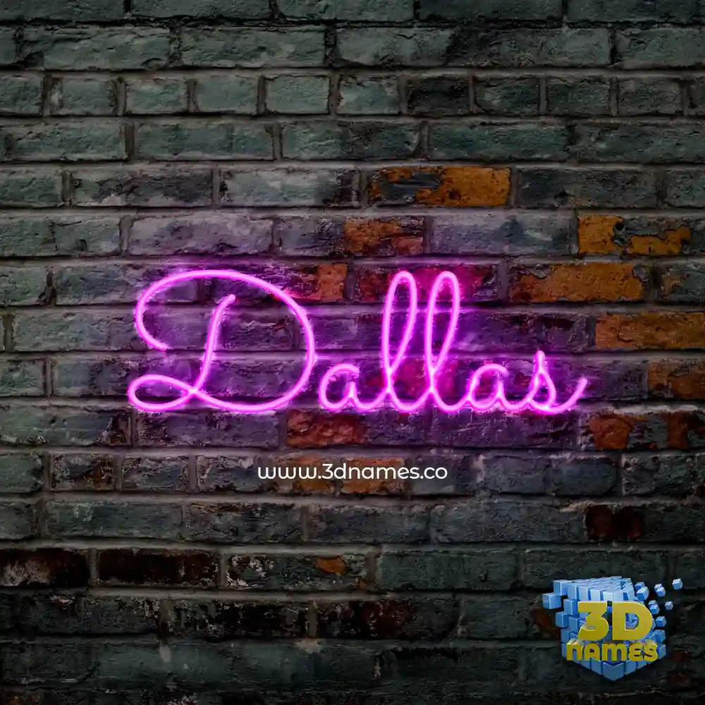 dallas in Pink Neon style - 3D name wallpaper
