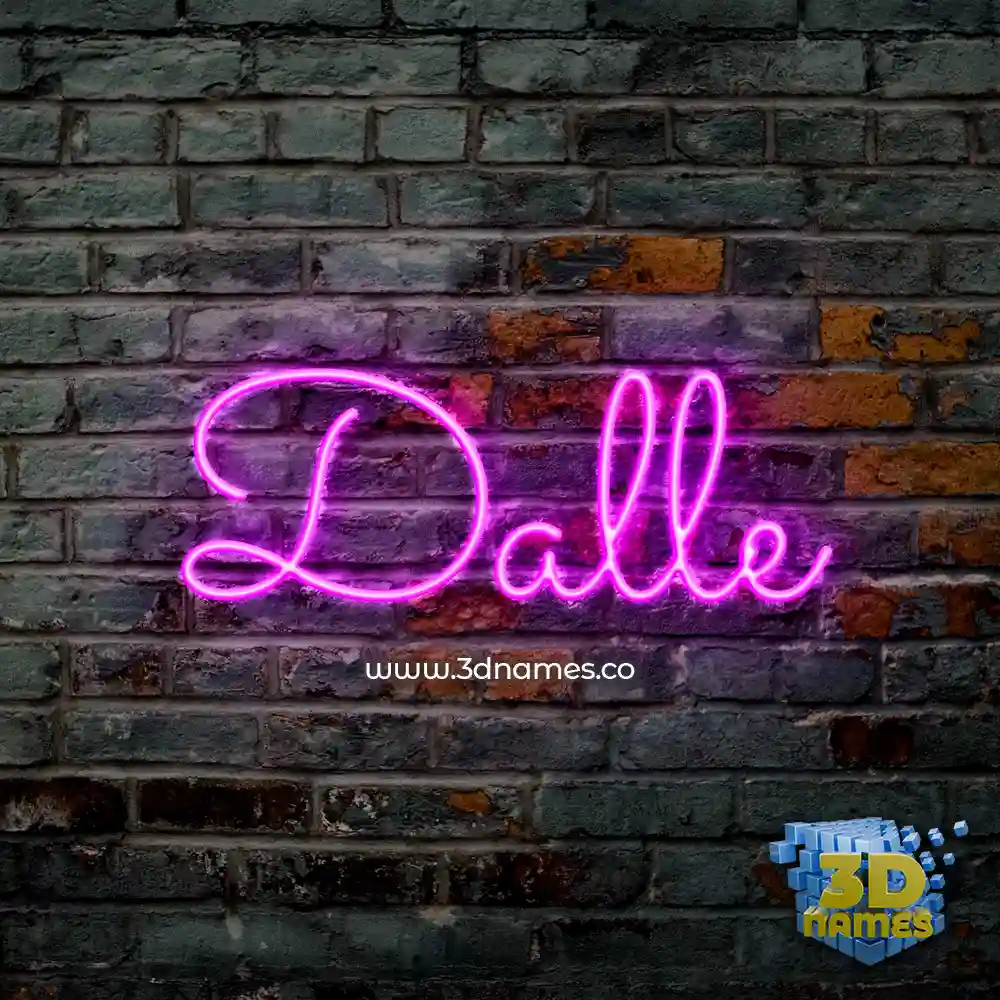 dalle in Pink Neon style - 3D name wallpaper