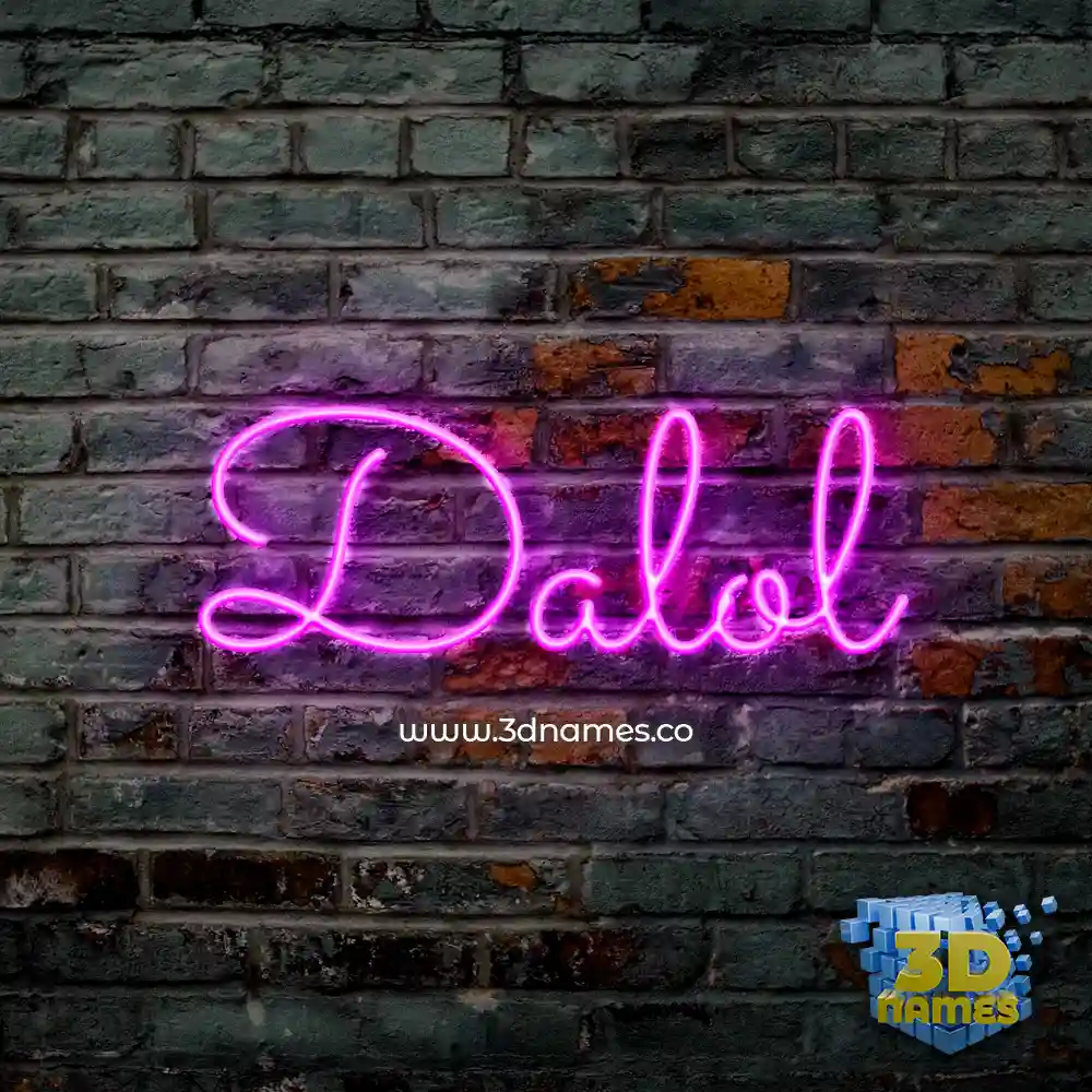 dalol in Pink Neon style - 3D name wallpaper
