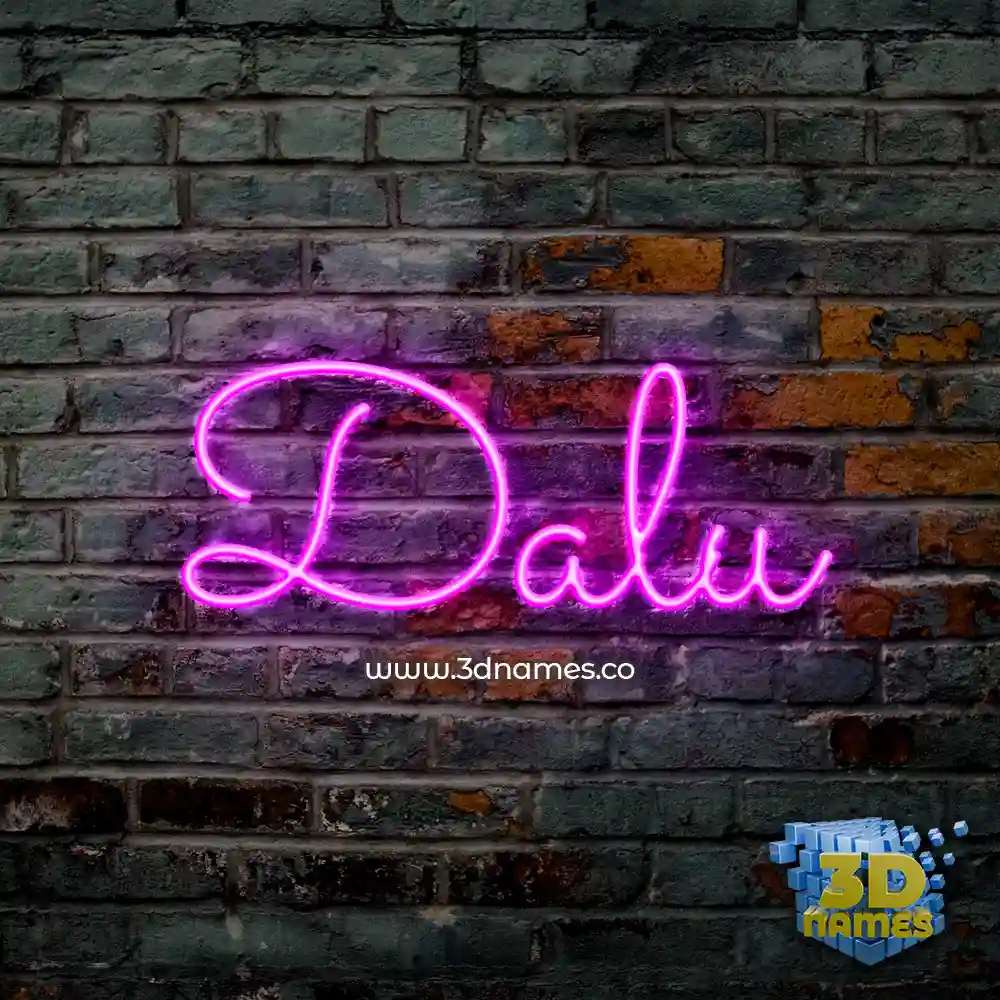 dalu in Pink Neon style - 3D name wallpaper