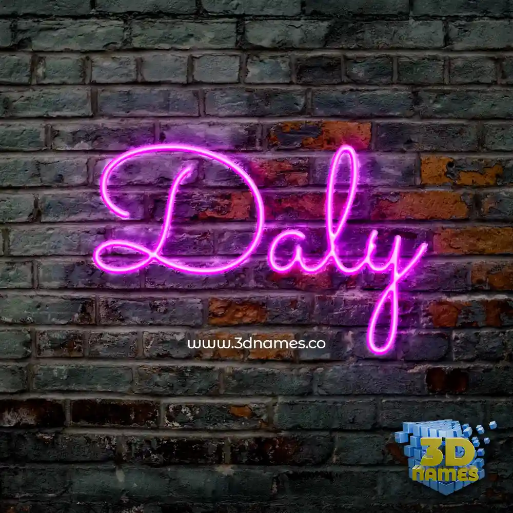 daly in Pink Neon style - 3D name wallpaper