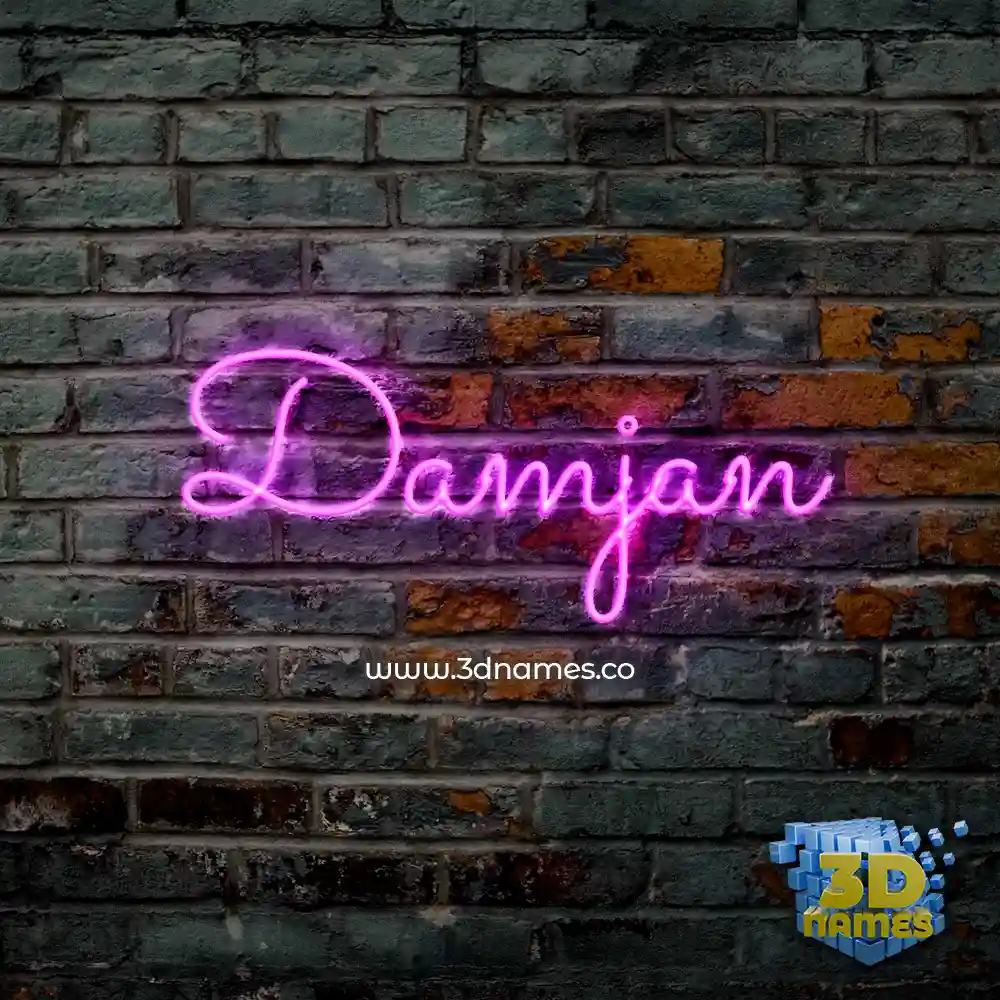damjan in Pink Neon style - 3D name wallpaper