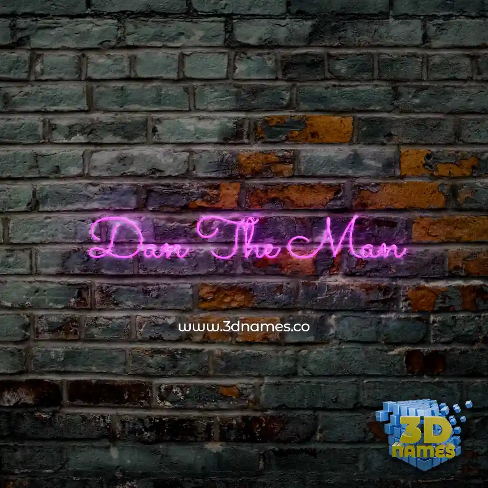 dan the man in Pink Neon style - 3D name wallpaper