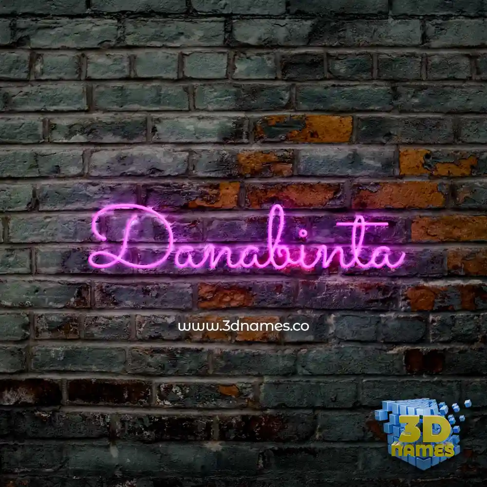 danabinta in Pink Neon style - 3D name wallpaper