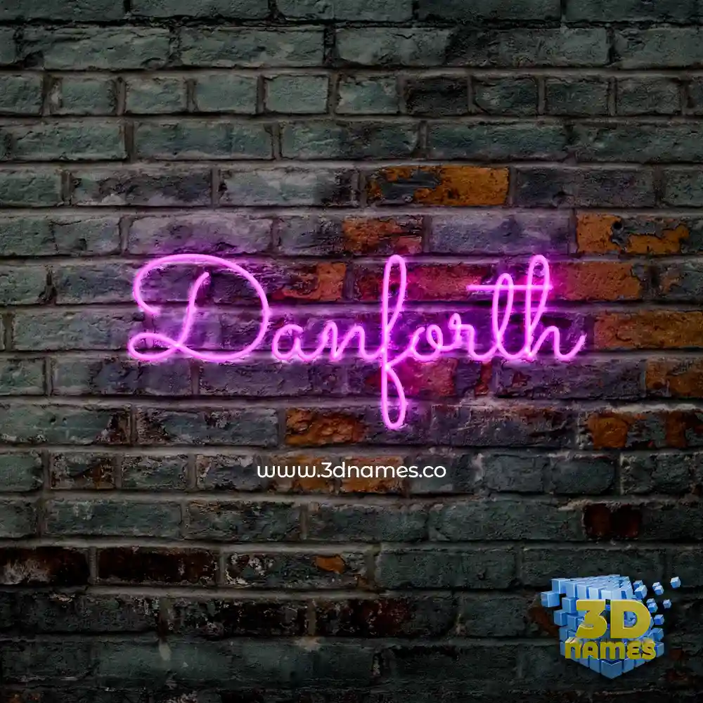 danforth in Pink Neon style - 3D name wallpaper