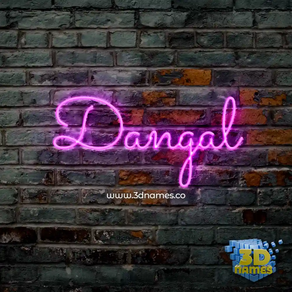 dangal in Pink Neon style - 3D name wallpaper