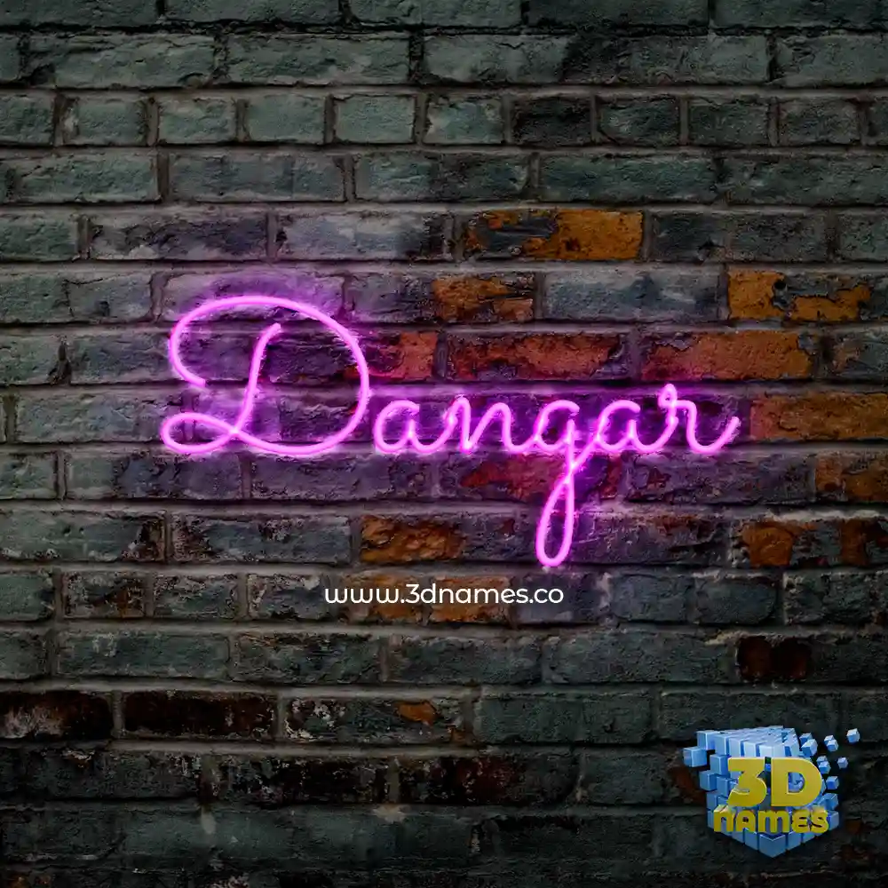 dangar in Pink Neon style - 3D name wallpaper