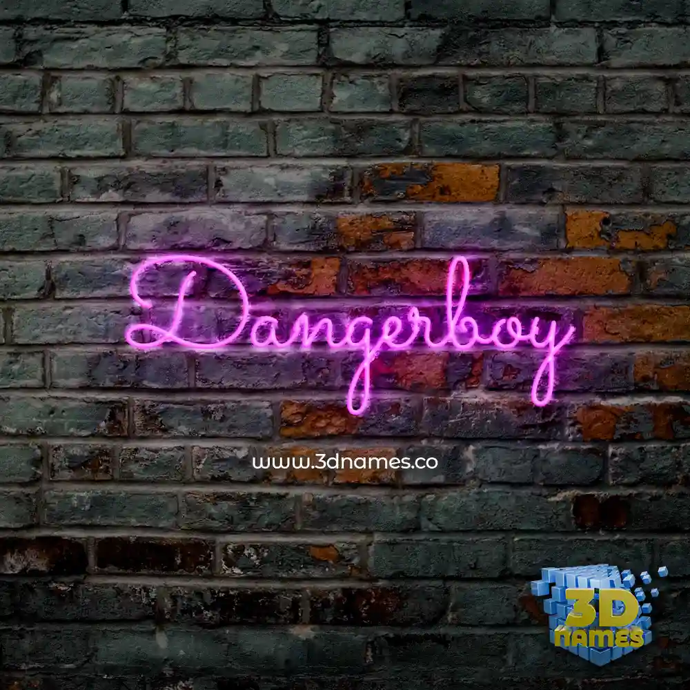 dangerboy in Pink Neon style - 3D name wallpaper