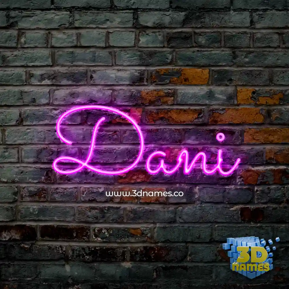 dani in Pink Neon style - 3D name wallpaper