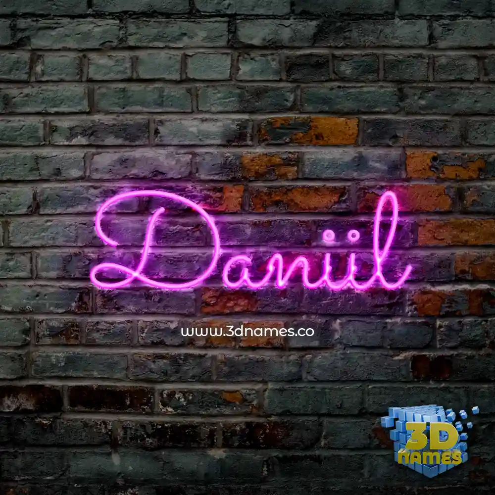 daniil in Pink Neon style - 3D name wallpaper