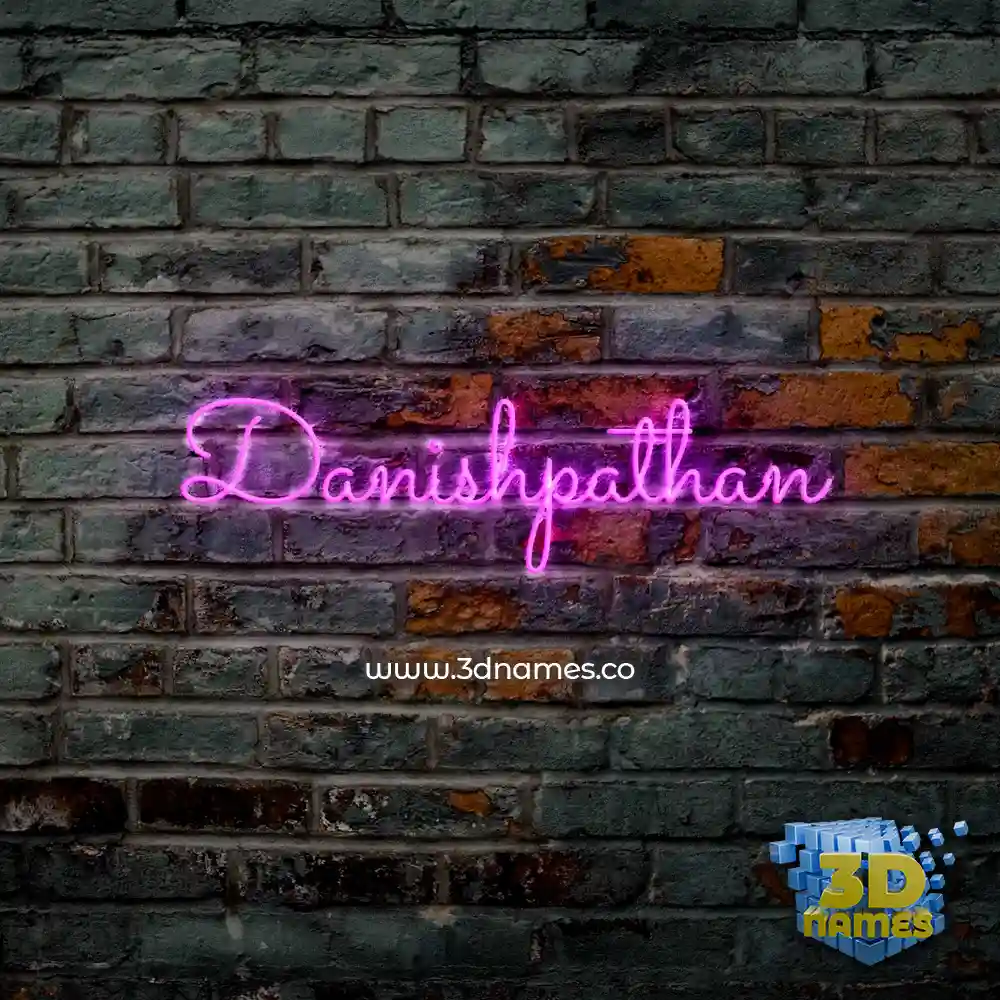 danishpathan in Pink Neon style - 3D name wallpaper