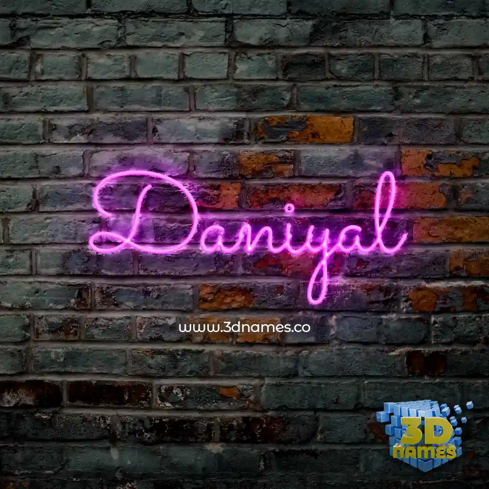 daniyal in Pink Neon style - 3D name wallpaper