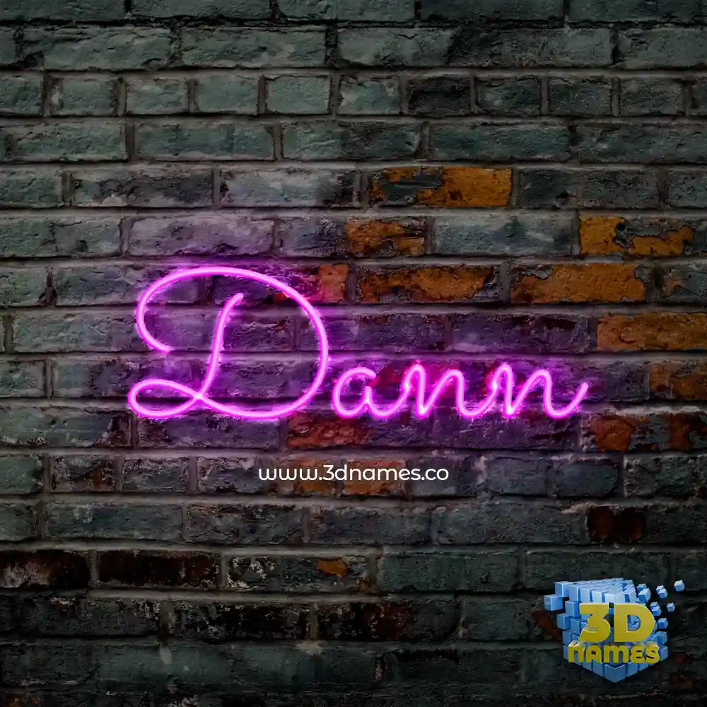 dann in Pink Neon style - 3D name wallpaper