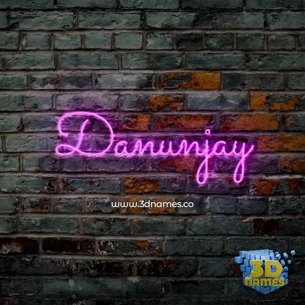 danunjay in Pink Neon style - 3D name wallpaper