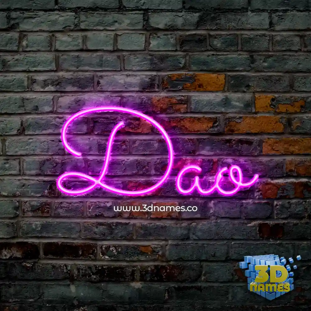 dao in Pink Neon style - 3D name wallpaper
