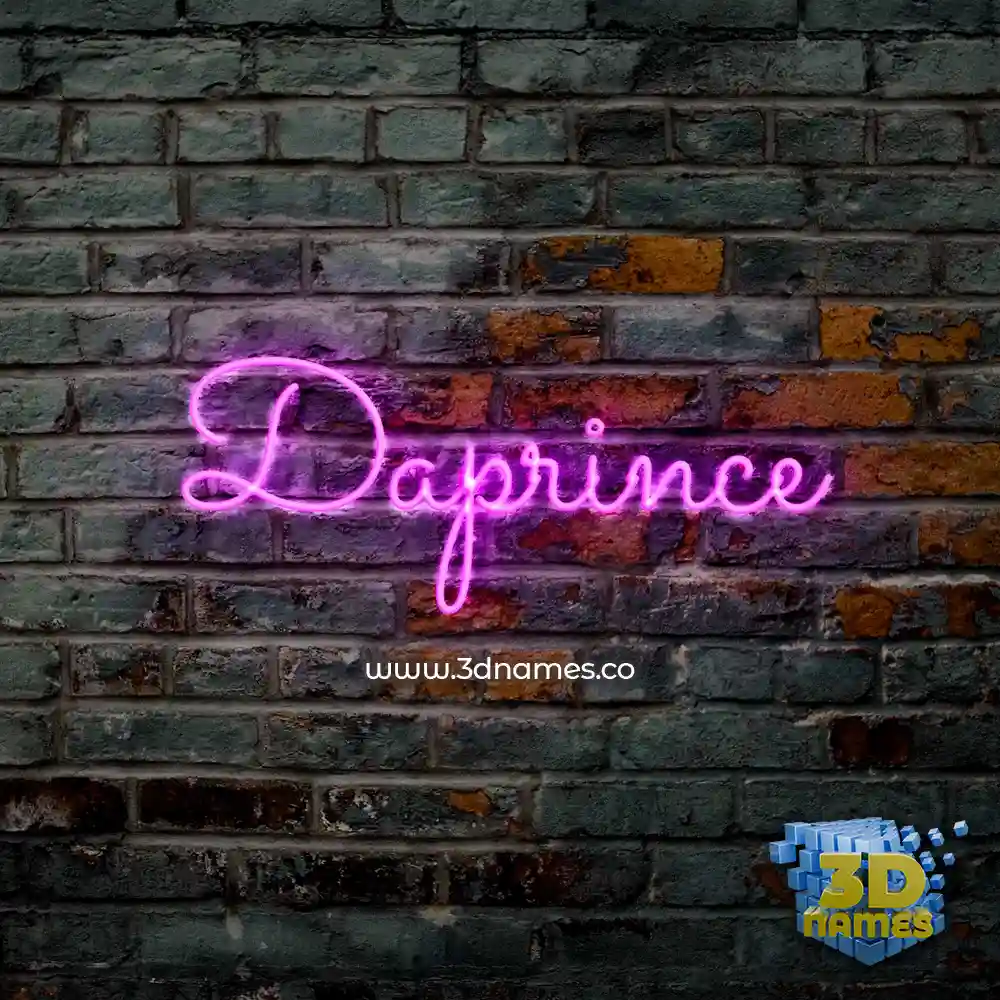 daprince in Pink Neon style - 3D name wallpaper