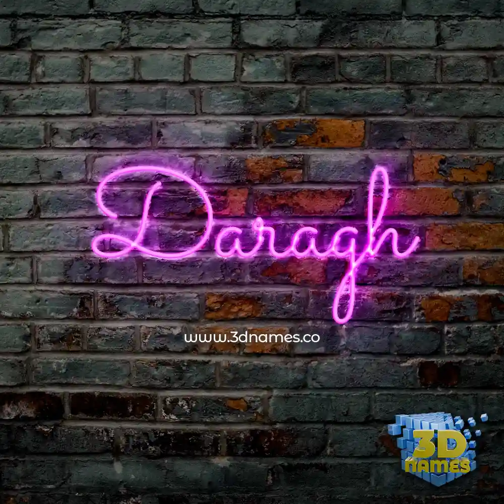 daragh in Pink Neon style - 3D name wallpaper