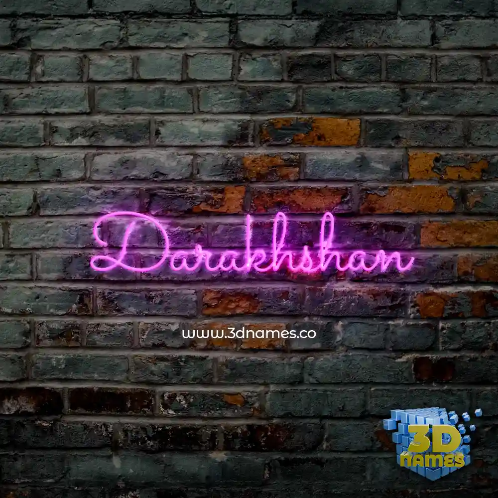 darakhshan in Pink Neon style - 3D name wallpaper