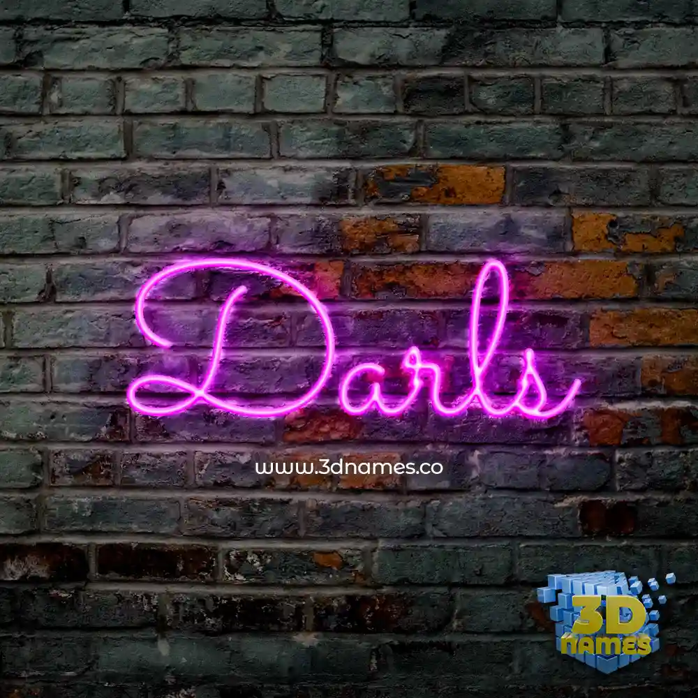 darls in Pink Neon style - 3D name wallpaper