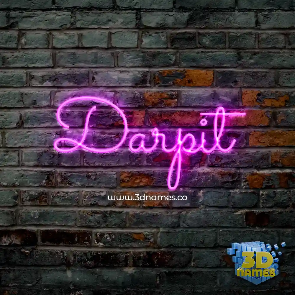 darpit in Pink Neon style - 3D name wallpaper