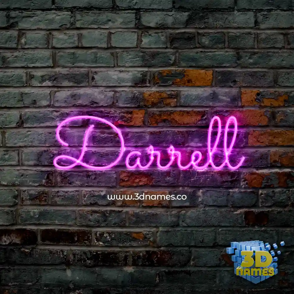darrell in Pink Neon style - 3D name wallpaper