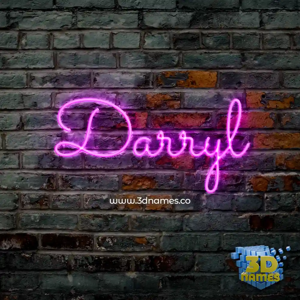 darryl in Pink Neon style - 3D name wallpaper