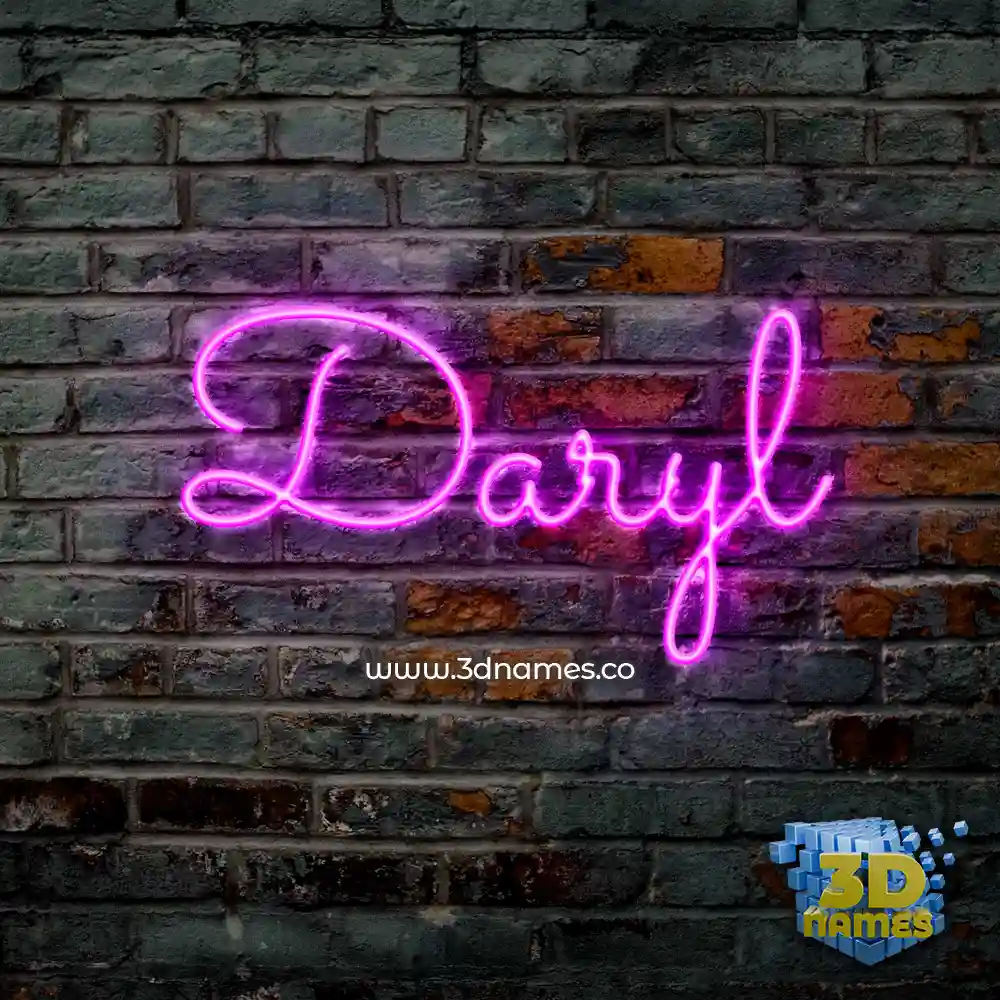 daryl in Pink Neon style - 3D name wallpaper