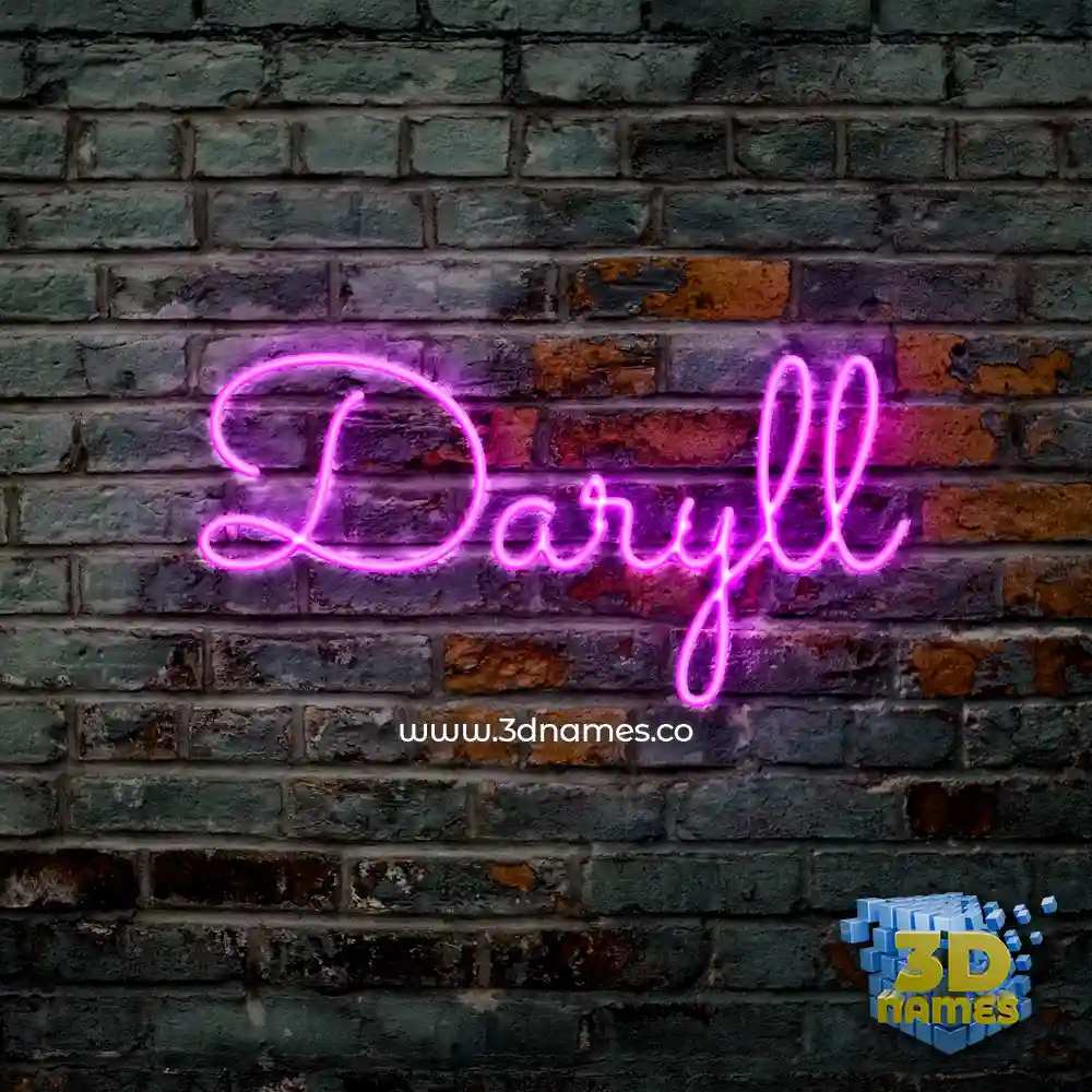 daryll in Pink Neon style - 3D name wallpaper