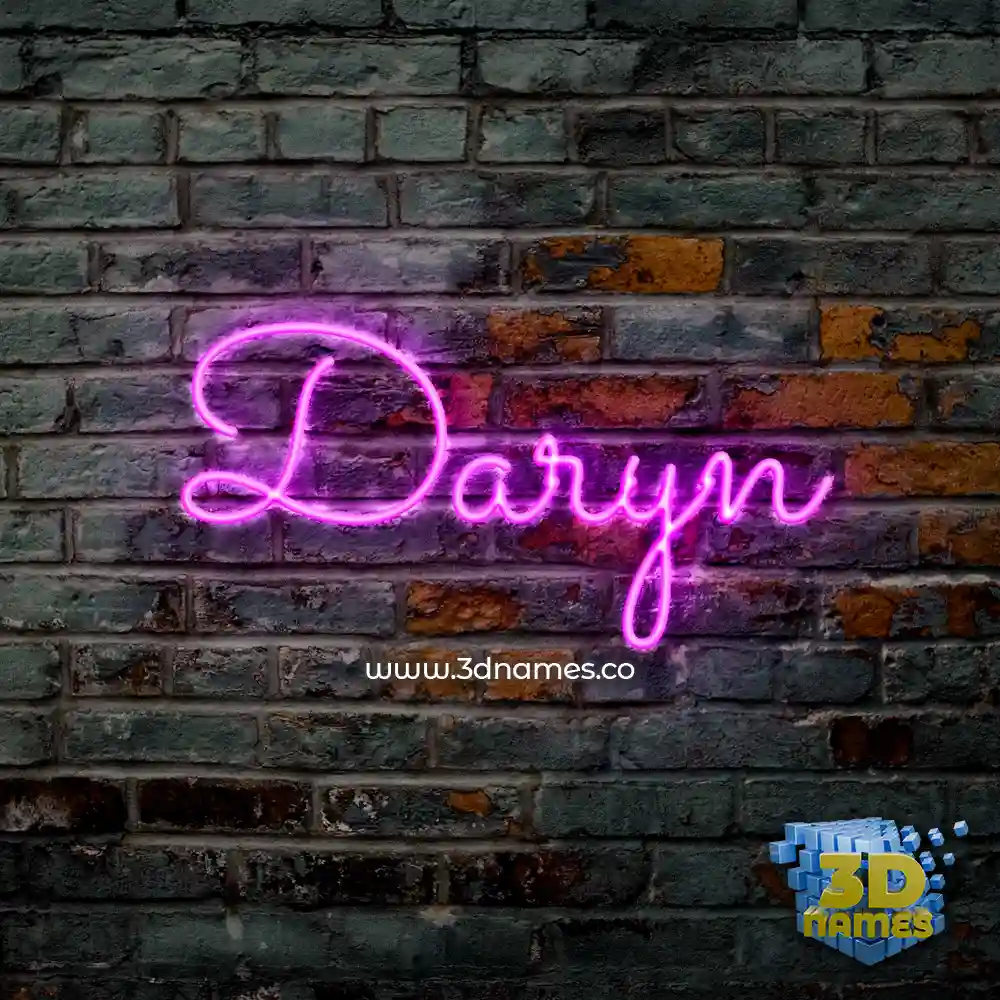 daryn in Pink Neon style - 3D name wallpaper