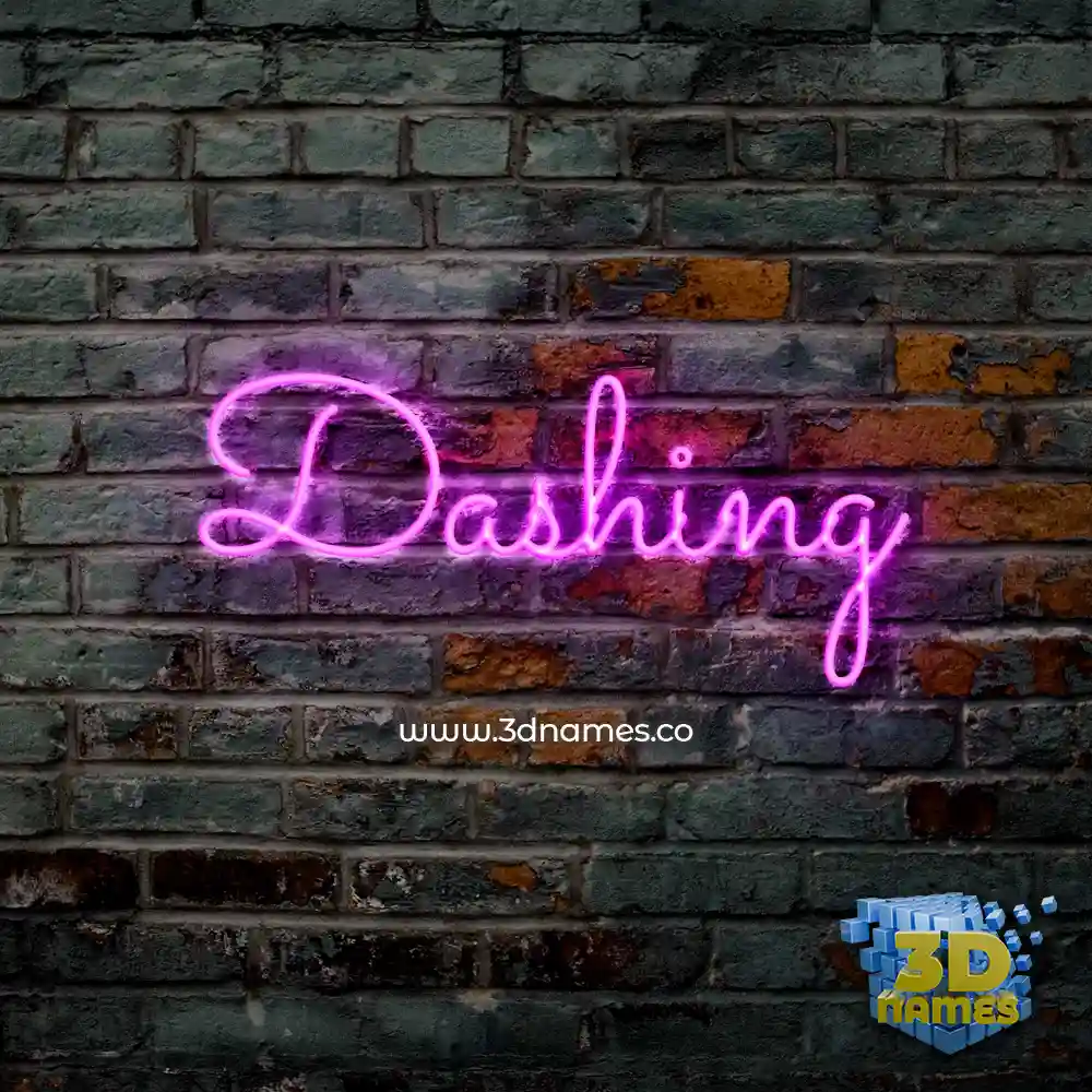 dashing in Pink Neon style - 3D name wallpaper