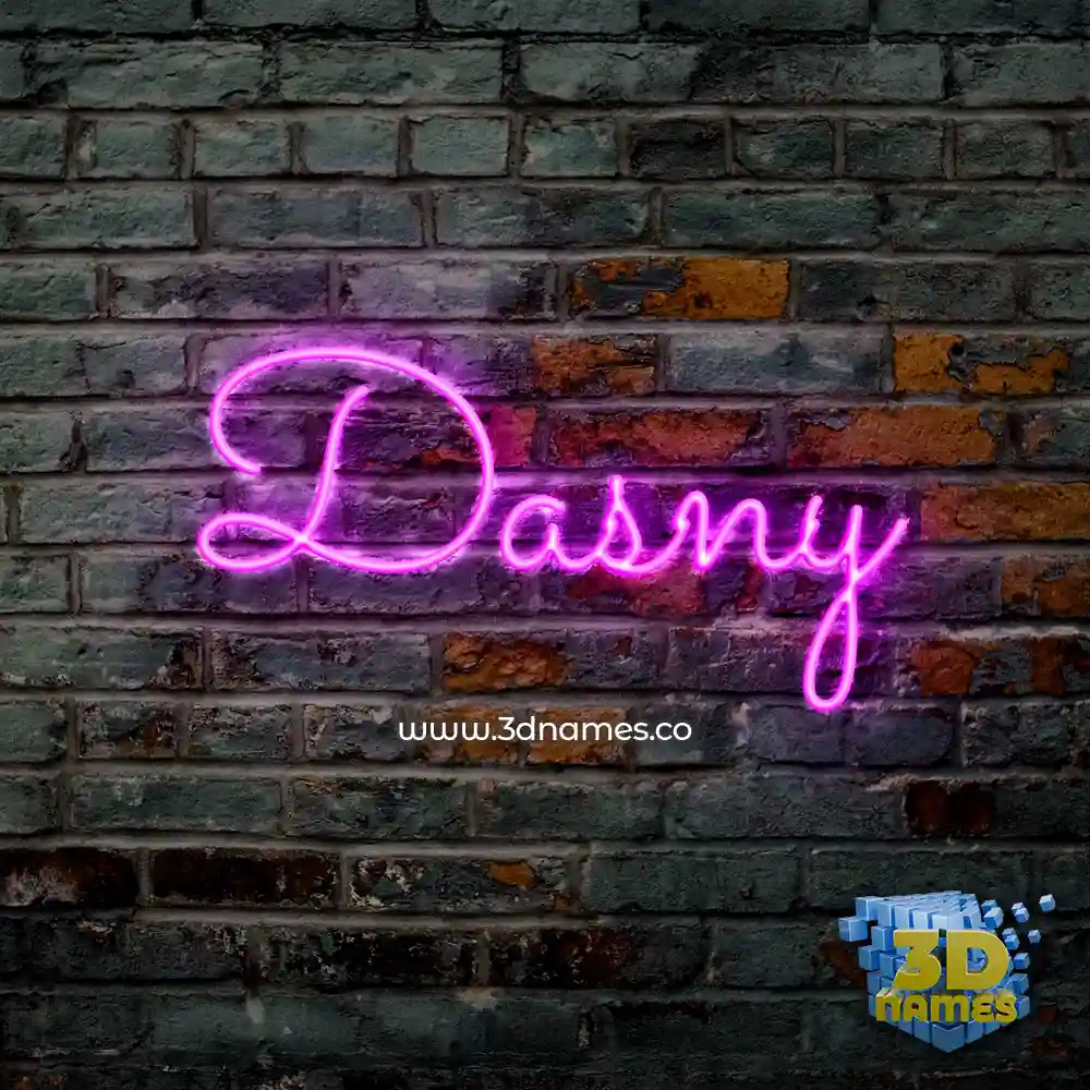 dasny in Pink Neon style - 3D name wallpaper