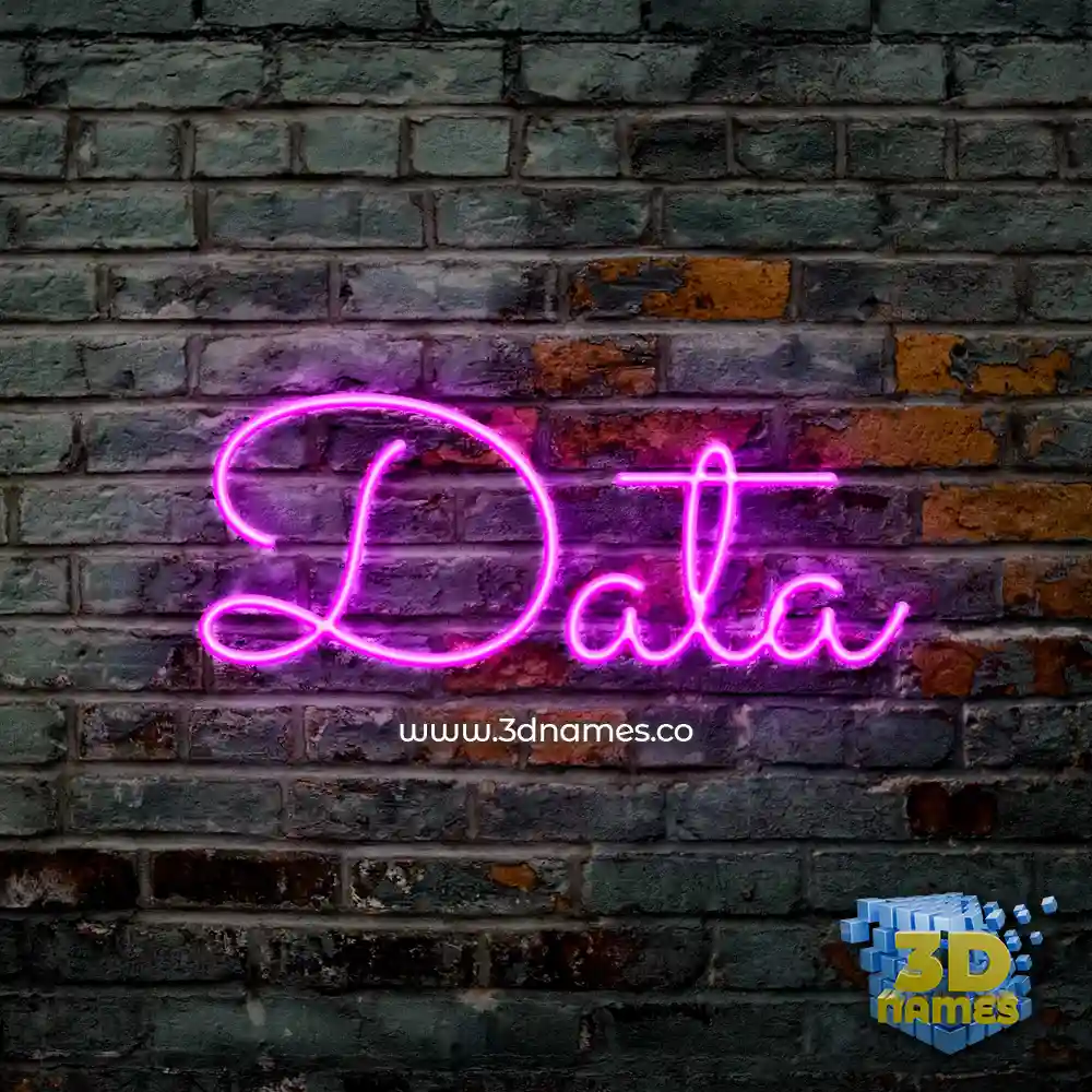 data in Pink Neon style - 3D name wallpaper
