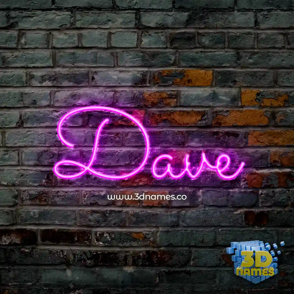 dave in Pink Neon style - 3D name wallpaper